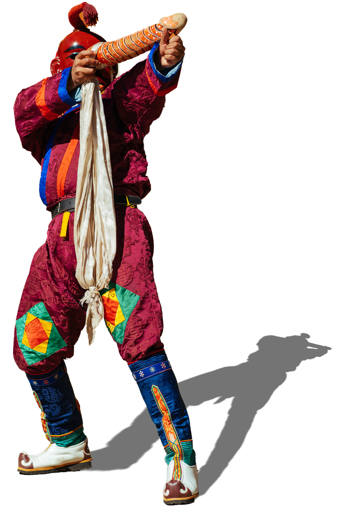 An atsara — the masked sacred clown of Bhutan's tshechu festivals